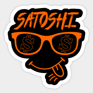 Satoshi Orange Smile Face Sticker